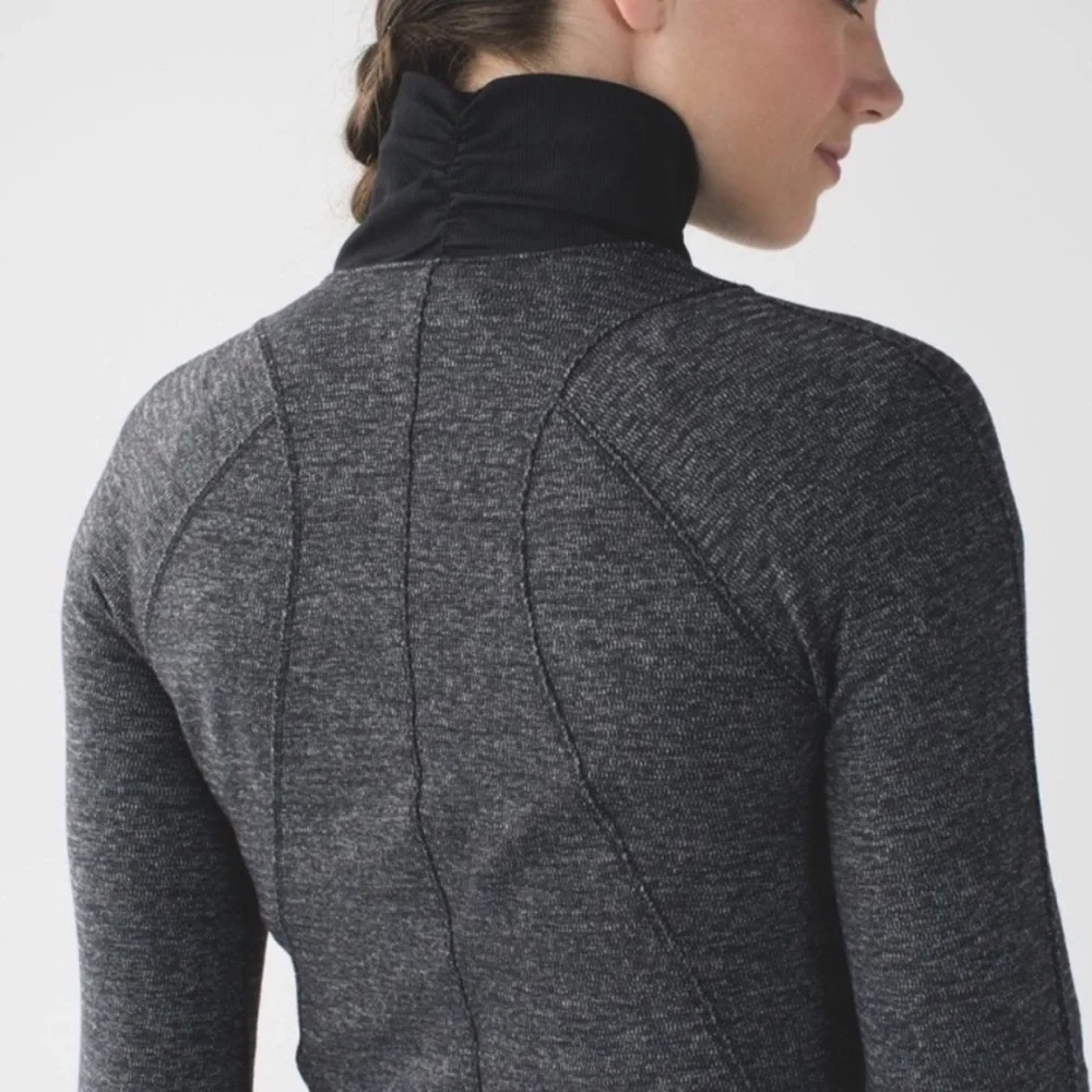 LULULEMON Runderful 1/2 Zip Black Heathered Pullover 8